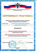 Сертификат участника Областного конкурса "Педагогическая инициатива в сфере информационных технологий" в номинации "Интерактивные информационные средства в образовательном процессе"